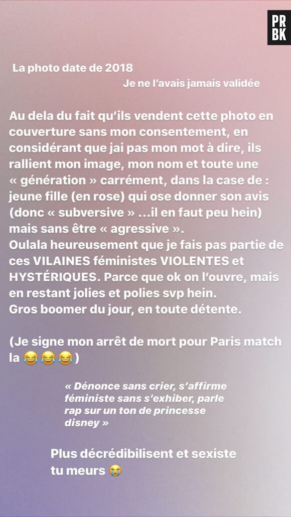 Angèle réagit à la polémique de sa photo sur la couverture de Paris Match jugée sexiste : "Je ne l'avais jamais validée"