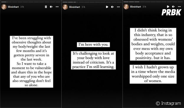 Lili Reinhart se confie sur ses pensées obssessionnelles sur son corps en stories sur Instagram