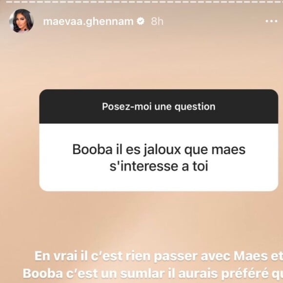 Maëva Ghennam affirme encore qu'elle n'a pas couché avec Maes.