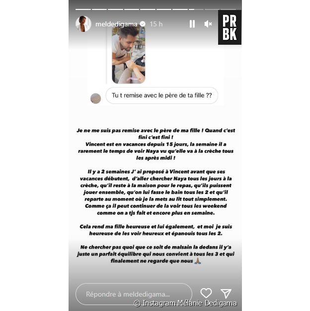 Mélanie Dedigama nie être en couple avec Vincent, son ex