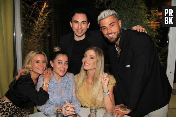 Exclusif - Jordan de Luxe, Thibault Garcia, Marie Bourquard, Magali Berdah, Jessica Thivenin - Dîner au restaurant cacher "Le Shkoun" à Paris le 24 juin 2022. © Philippe Baldini/Bestimage  (No Web - pour suisse et Belgique) 