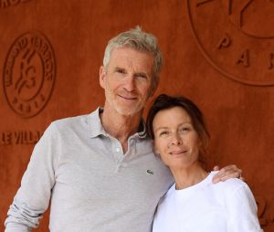 Théma - Les amoureux de Roland Garros - Denis Brogniart et sa femme Hortense au village (jour 9) lors des Internationaux de France de Tennis de Roland Garros 2022 à Paris, France, le 30 mai 2022. © Dominique Jacovides/Bestimage 
