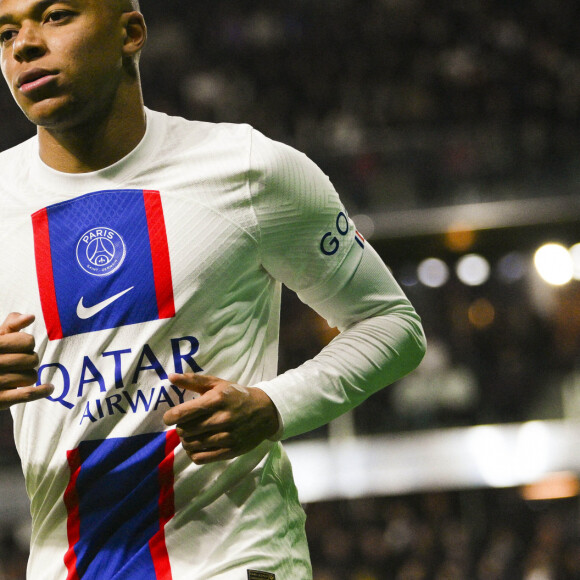 Kylian Mbappe (PSG) - Match de football Ligue 1 Uber Eats Angers Vs PSG (Paris Saint-Germain) 0-2 à Angers le 21 avril 2023. © JB Autissier / Panoramic / Bestimage 