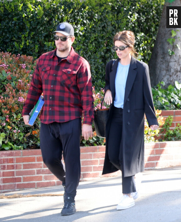 Exclusif - Chris Pratt et sa femme Katherine Schwarzenegger à la sortie d'un déjeuner à Los Angeles, le 25 avril 2023.