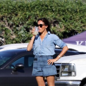 Meghan Markle, duchesse de Sussex soutient son mari le prince Harry, duc de Sussex et son équipe Los Padres lors d'une rencontre de polo à Santa Barbara le 17 juin 2022. 