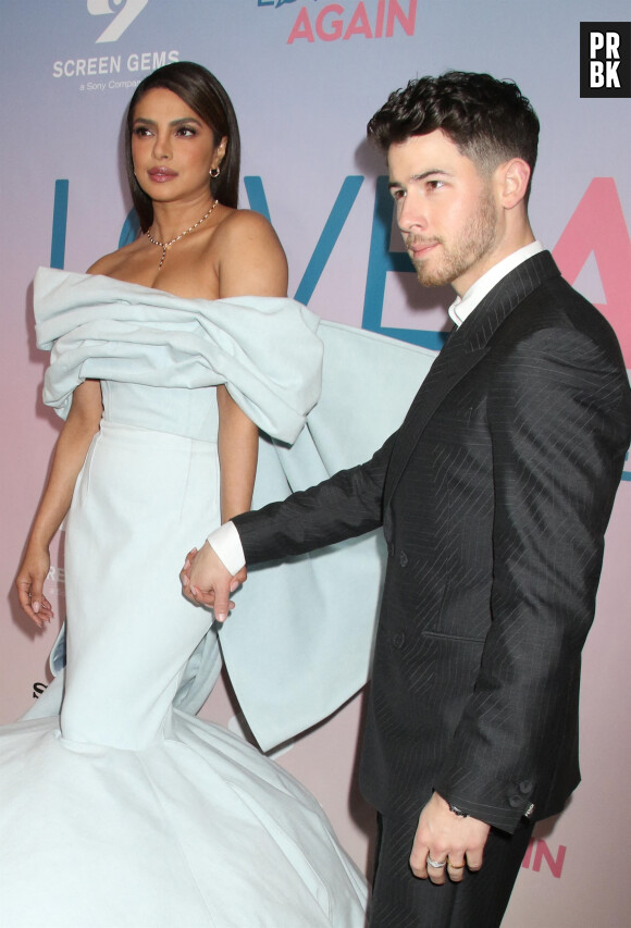Priyanka Chopra et son mari Nick Jonas - Projection du film "Love again" à New York le 3 mai 2023.