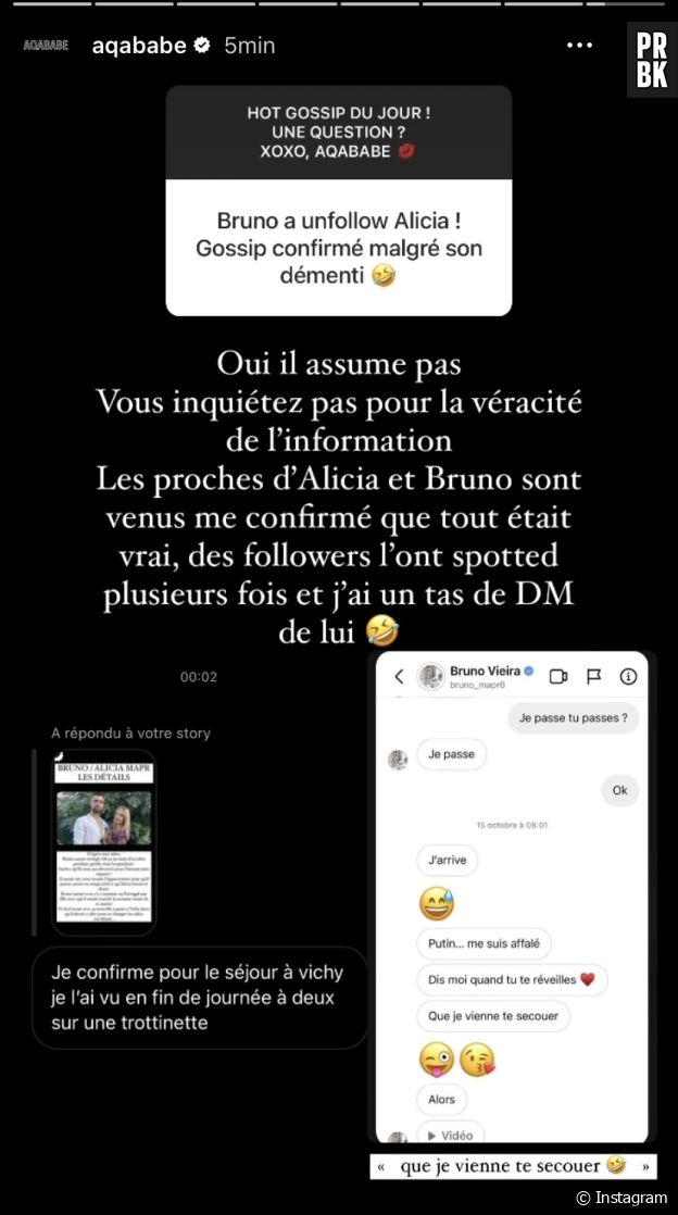 Aqababe balance des preuves des infidélités de Bruno.