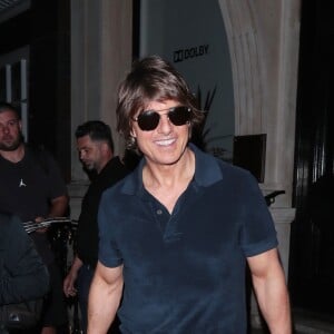 Tom Cruise quitte la salle de projection Dolby à Londres le 14 juin 2023. 