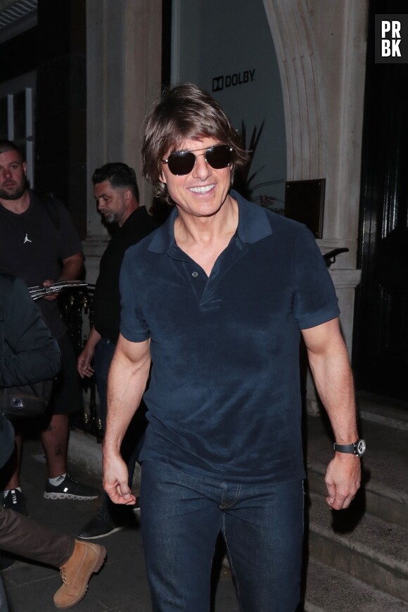 Tom Cruise quitte la salle de projection Dolby à Londres le 14 juin 2023. 