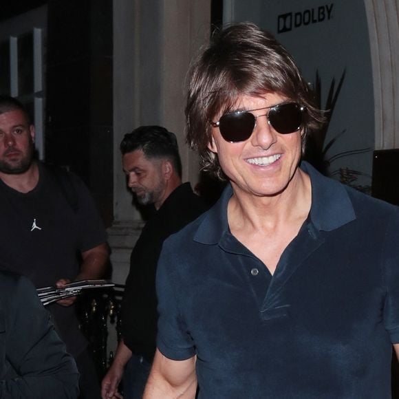 Tom Cruise quitte la salle de projection Dolby à Londres le 14 juin 2023. 