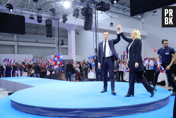 Marine Le Pen et Jordan Bardella - Première fête de la Nation du RN au Havre le 1er Mai 2023.


