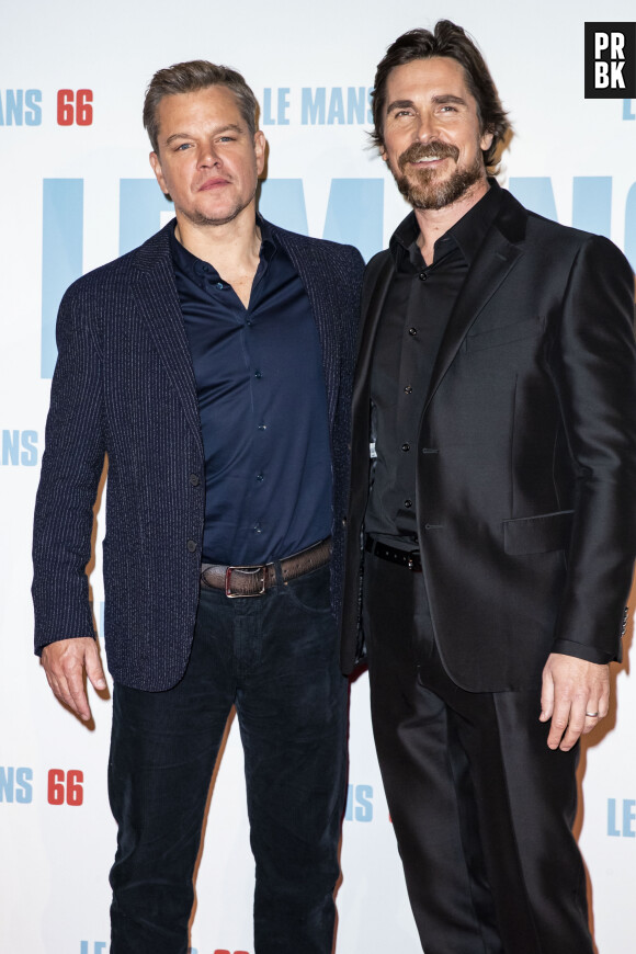 Matt Damon et Christian Bale à l'avant-première du film " Le Mans" au cinéma Gaumont Champs-Élysées à Paris, France, le 6 octobre 2019. © Olivier Borde/Bestimage 