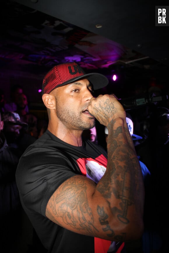 Exclusif - Prix Spécial - No Web - Le rappeur Booba en concert pour la promotion de son D.U.C Whisky au Hobo club à Paris, France, le 22 octobre 2017. © Phiilippe Baldini/Bestimage  Exclusive - For Germany Call For Price - No Web - Raper Booba promoting his D.U.C Whisky at Hobo club in Paris, France, on octobre 22th, 2017. 