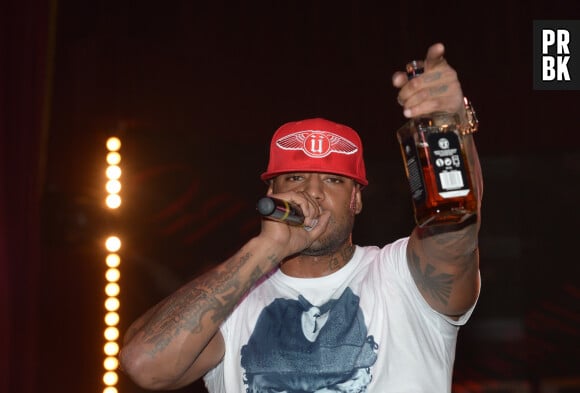 Le chanteur Booba en aftershow au Vip Room a Paris le 13 novembre 2013. 