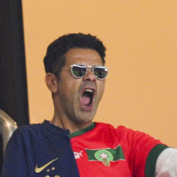 Jamel Debbouze - Les célébrités assistent au match de demi-finale "France - Maroc" lors de la Coupe du Monde 2022 au Qatar (FIFA World Cup Qatar 2022), le 14 décembre 2022. © JB Autissier / Panoramic / Bestimage 