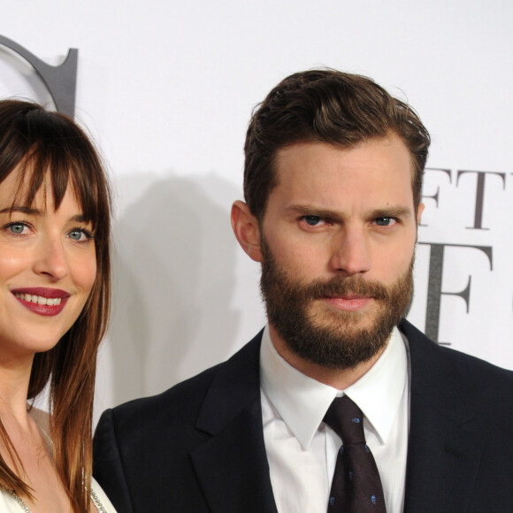 Jamie Dornan, Dakota Johnson - Avant-première du film "50 nuances de Grey" à Londres, le 12 février 2015. 