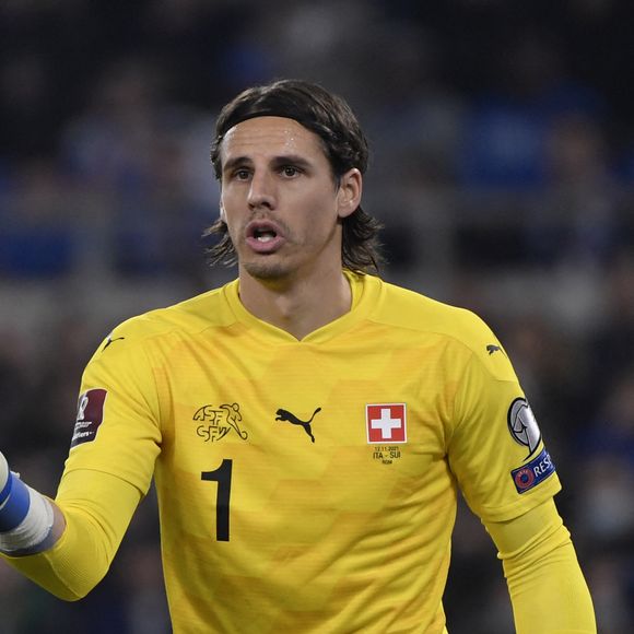 Yann Sommer lors du match de qualification pour la coupe du Monde au Qatar 2022 entre l'Italie et la Suisse au stade Olimpico Stadium à Rome, Italie, le 12 novembre 2021. Le match s'est terminé par un match nul 1-1. © Inside/Panoramic/Bestimage
