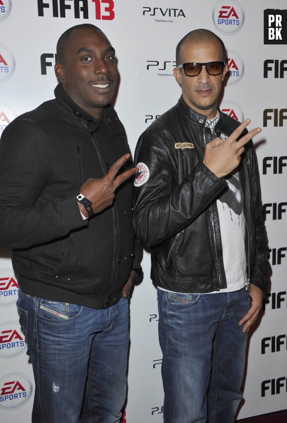 Rim'K (Abdelkrim Brahmi-Benalla) et un ami - Soiree Fifa 13 a l'olympia le 25 septembre 2012 a paris