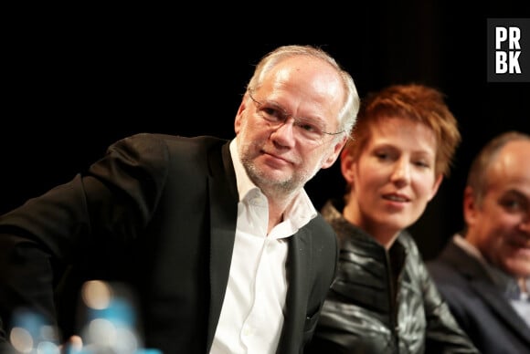 Laurent Joffrin, Natacha Polony - Grande réunion publique à l'initiative du magazine Marianne à la Maison de la Mutualité sur le théme "Peut-on encore débattre en France ?" à Paris le 20 Octobre 2015. © Dominique Jacovides / Bestimage