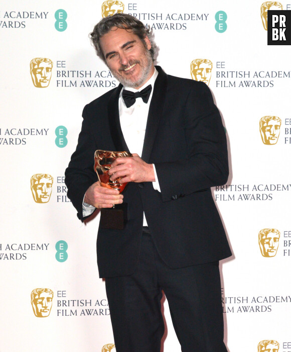 Joaquin Phoenix à la Press Room de la 73ème cérémonie des British Academy Film Awards (BAFTA) au Royal Albert Hall à Londres, Royaume Uni, le 2 février 2020.


