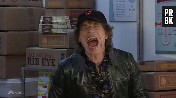 Mick Jagger dans un sketch de l'émission "The Tonight Show with Jimmy Fallon" pour la promotion de l'album Hackney Diamonds à New York