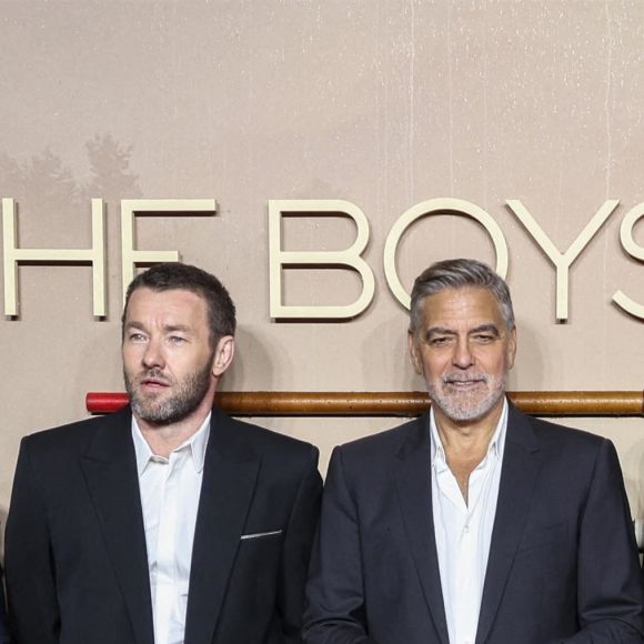 Grant Heslov, Joel Edgerton, George Clooney, Callum Turner, Bruce Herbelin-Earle à Londres pour la projection de "The Boys In The Boat"


