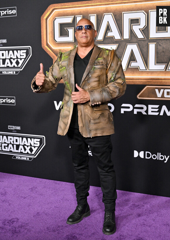 Vin Diesel à la première du film "Les Gardiens de la Galaxie 3" à Los Angeles, le 27 avril 2023.