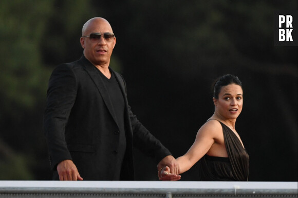 Vin Diesel, Michelle Rodriguez à la première du film "Fast & Furious X" à Rome, le 12 mai 2023.