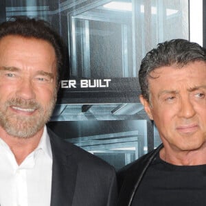 Arnold Schwarzenegger et Sylvester Stallone à la premiere de "The Escape Plan" a New York le 15 octobre 2013.