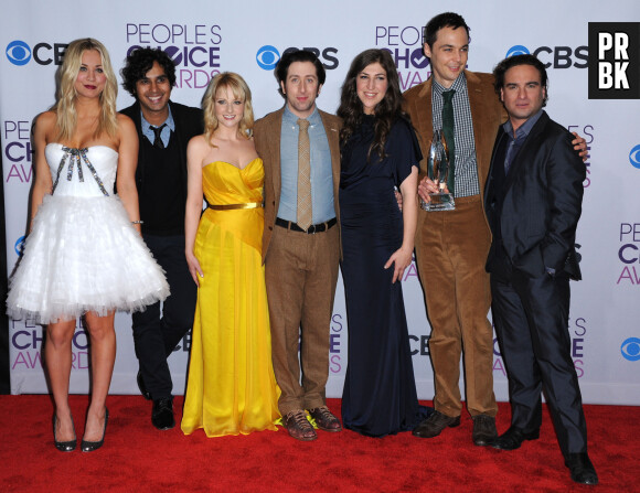 Kaley Cuoco, Kunal Nayyar, Melissa Rauch, Simon Helberg, Mayim Bialik, Jim Parsons, Johnny Galecki - Soiree des 'People Choice Awards' a Los Angeles le 9 janvier 2013.