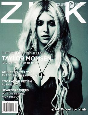 Taylor Momsen en couverture de Zink, édition mars 2012