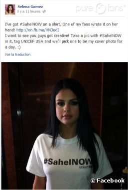 Selena Gomez lutte pour le Sahel