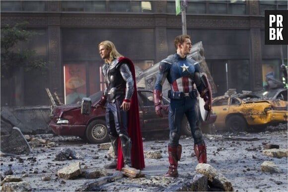 Chris Evans et Chris Hemsworth dans Avengers