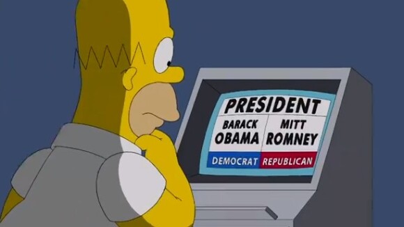 Les simpson : Homer trompe Obama et vote pour Romney ! (VIDEO)