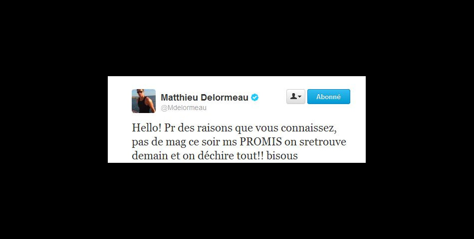 Matthieu Delormeau annonce l&#039;annulation de l&#039;émission