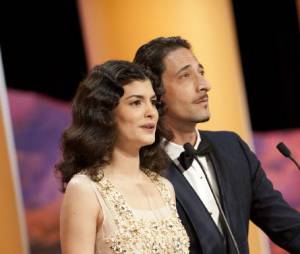 Audrey Tautou et Adrien Brody lors du Festival de Cannes 2012