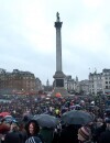 Des centaines de manifestants réunis à Trafalgare Square