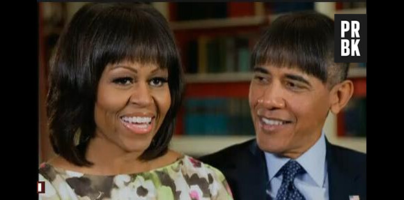 Barack Obama avec la frange de sa femme Michelle