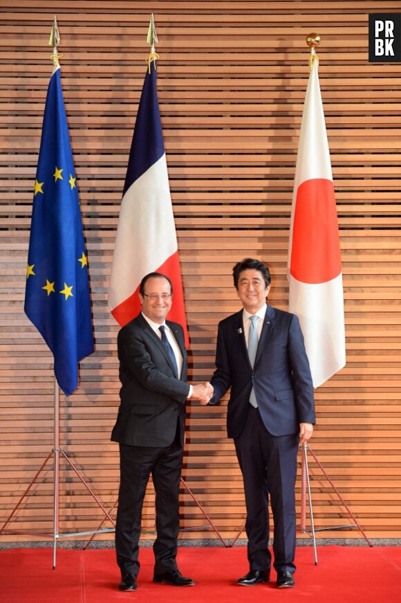 François Hollande et le premier ministre japonais Shinzo Abe, vendredi 7 juin 2013 à Tokyo