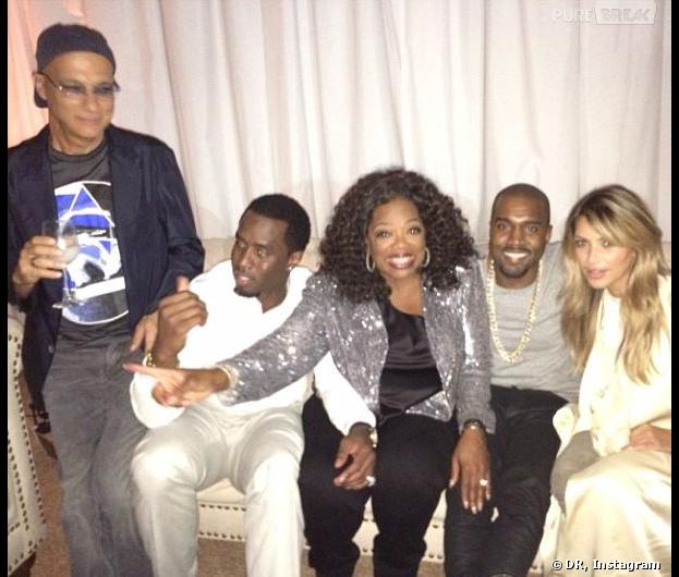 Kim Kardashian, Kanye West, Oprah Winfrey, P. Diddy ou encore Mick Jagger : petite soirée entre amis à Los Angeles le 21 septembre 2013