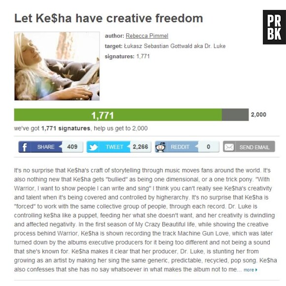 Kesha : défendue par ses fans via une pétition en ligne