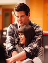 Cory Monteith et Lea Michele sur le tournage de la saison 3