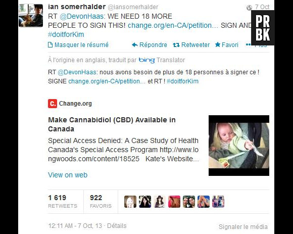 Ian Somerhalder participe à une campagne de légalisation du cannabis pour soigner des enfants souffrant d'épilepsie.
