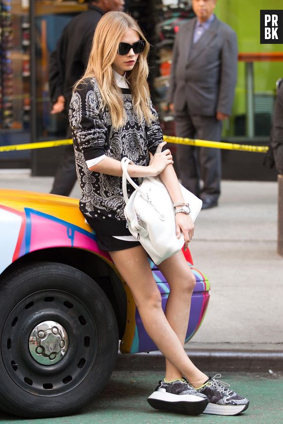 Cara Delevingne en shooting pour DKNY les 15 et 16 octobre 2013 à New-York