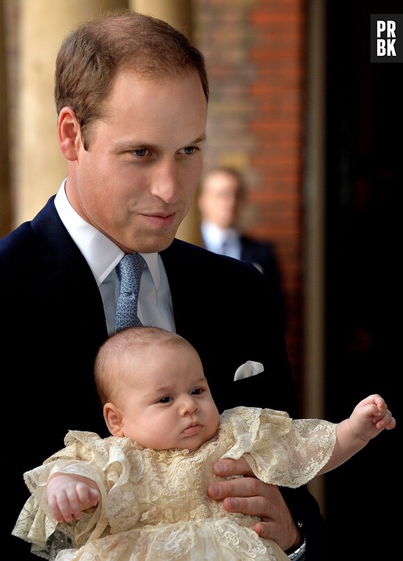 Le Prince William et le Prince George à Londres, le 23 octobre 2013 pour le baptême royal
