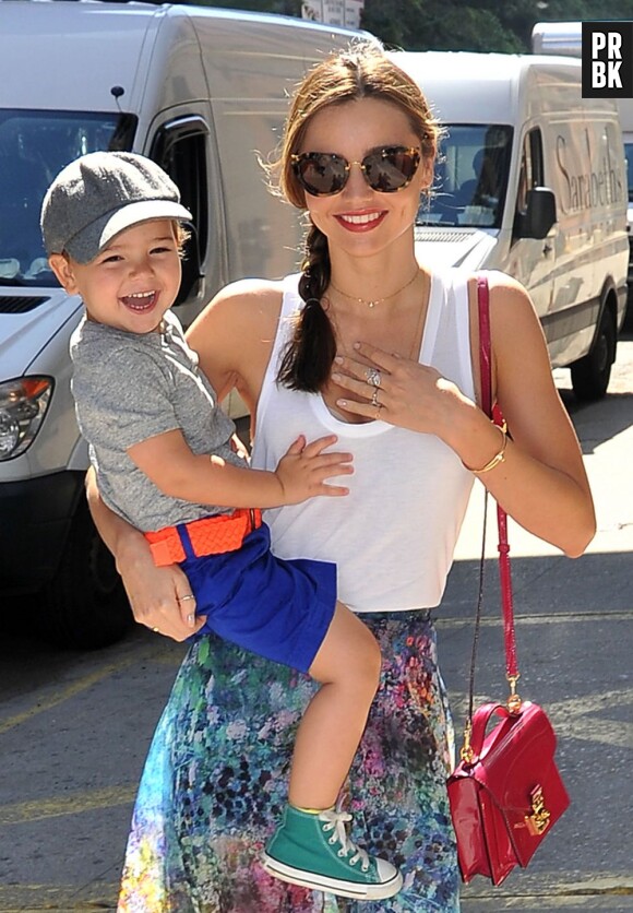 Miranda Kerr : "victime" des mains baladeuse de son fils à New York le 8 juillet 2013