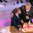 Antoine de Caunes : Jean-Paul Gaultier et Frank Michael pour son 60e anniversaire dans le Grand Journal sur Canal+, le 2 décembre 2013