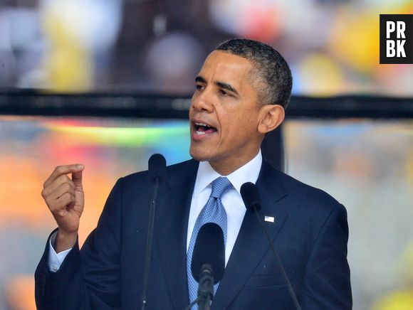 Barack Obama à la cérémonie d'hommage à Nelson Mandela, le 10 décembre 2013 à Soweto