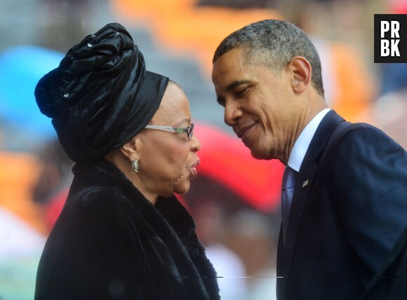 Barack Obama à la cérémonie d'hommage à Nelson Mandela, le 10 décembre 2013 à Soweto