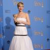Jennifer Lawrence sur le tapis rouge des Golden Globes 2014, le 12 janvier 2014